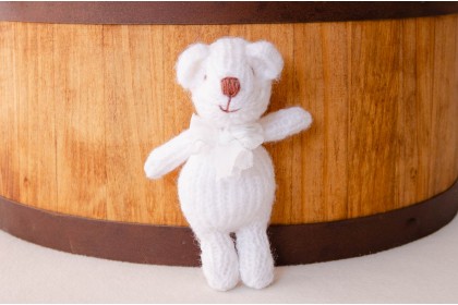 Ursinho Tricot Branco Neve