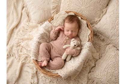 Macacão Tricot Canela - Newborn 