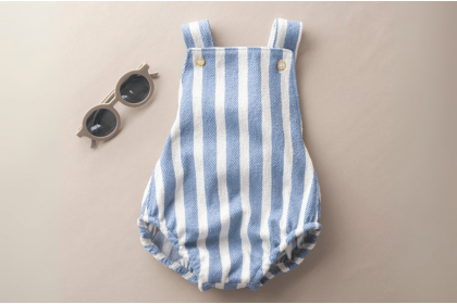 Body Vicente Azul Listrado - 1 a 3 meses