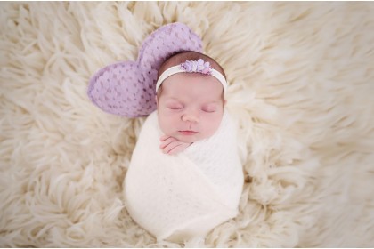 Conjunto Headband + Travesseiro Coração Lilás