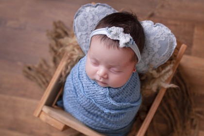 Conjunto Headband + Travesseiro Coração Azul