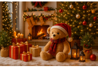 NT25FD06 | Fundo fotográfico em tecido | Natal: urso grande