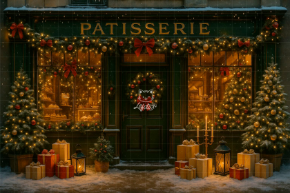 NT25FD07 | Fundo fotográfico em tecido | Natal: Patisserie Verde