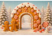 NT25FD10 | Fundo fotográfico em tecido | Natal: Portal de biscoito