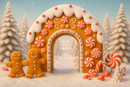 NT25FD10 | Fundo fotográfico em tecido | Natal: Portal de biscoito