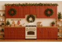 NT25FD17 | Fundo fotográfico em tecido | Natal: Cozinha Vermelha