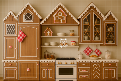 NT25FD20| Fundo fotográfico em tecido | Natal: Cozinha Biscoito