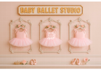 TM25FD01| Fundo fotográfico em tecido | Temático: Baby Ballet Studio