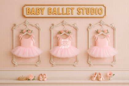 TM25FD01| Fundo fotográfico em tecido | Temático: Baby Ballet Studio