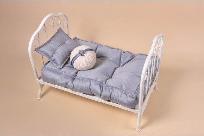 Kit Futon Cinza Azulado Grande