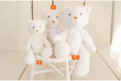 Urso de Pelúcia Off White - Tamanho GG